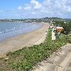 Viewing south over Yeppoon. The orange building is Yeppoon Surf Life Saving. There is a highway just between the beach and the hill that would take you to the Rydges Capricorn Resort and m