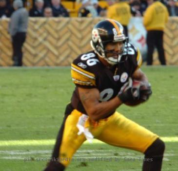 wHines Ward of the wPittsbrgh Steelers during an NFL game in 2006.