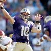 Photo of Washington Huskies quarterback Jake Locker during a game against the Oklahoma Sooners on Sept. 13, 2008 at Husky Stadium in Seattle, Wash.