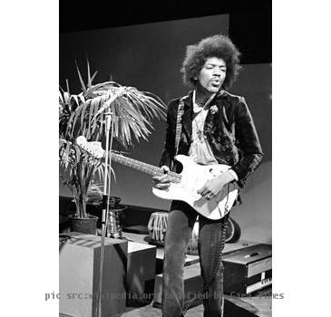 Jimi Hendrix performs for Dutch television show Hoepla in 1967.