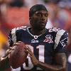 Randy Moss #81 of the New England Patriots before a preseason game against the Washington Redskins at FedExField on August 28, 2009 in Landover, Maryland.