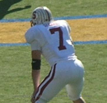 Stanford running back Toby Gerhart lined up in the backfield during the 2008 Big Game.  The Golden Bears won 37-16.