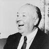 Alfred Hitchcock, head-and-shoulders portrait, facing left