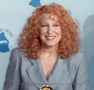 Photo of Bette Midler backstage at the Grammy Awards.