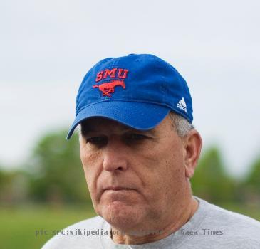 June Jones at spring practice