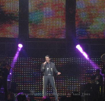 Mexican singer Alejandro Fernandez in concert.