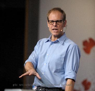 Alton Brown speaking at the Google Campus in Mountain View, CA.