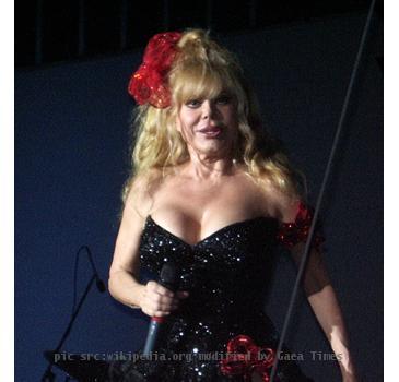 Charo performing in her third outfit at the 2004 Dutchess County Fair