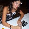 Nikki Yanofsky autographing a CD at Benaroya Hall in Seattle, Washington.