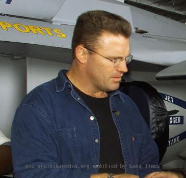 Former American football player Howie Long visiting the United States military ship, USS Harry S. Truman on December 14, 2000.
