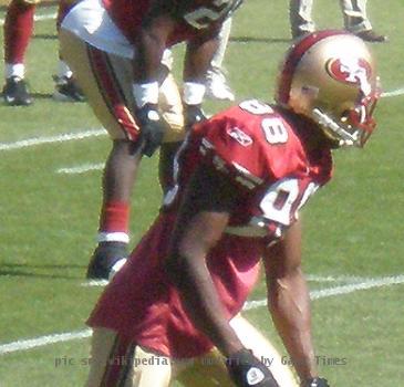 San Francisco 49ers wide receiver Isaac Bruce warming up on Bill Walsh Field at Candlestick Park prior to a regular season game against the Philadelphia Eagles.  The Eagles won 40-26.