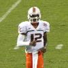 Miami quarterback Jacory Harris comes off the field during the 2008 Emerald Bowl between the California Golden Bears and Miami Hurricanes.  The Golden Bears won 24-17.