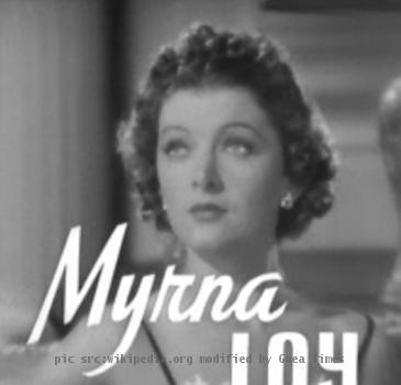 Cropped screenshot of Myrna Loy from the trailer for the film