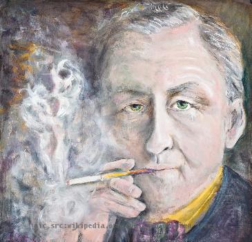 Ian Fleming oil painting