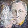 Ian Fleming oil painting