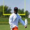 Lovie Smith on July 29, 2007 at the Chicago Bears training camp in Bourbonnais, Illinois.