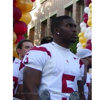 Photo by me (daveblack) from 2004 national championship celebration, January 2005.  Reggie is pictured here with his PAC-10 offensive player-of-the-year trophy