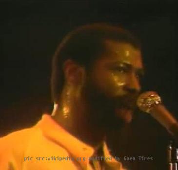 A picture of Teddy Pendergrass during a concert in 1979, performing the song "Only You".