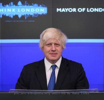 Mayor of London, Boris Johnson poses for a photo prior to ringing the opening bell at NASDAQ on 9/14/09.