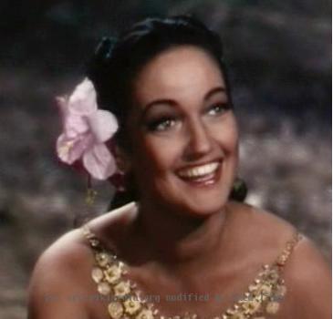Cropped screenshot of  Dorothy Lamour from the film