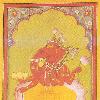 Ganesha getting ready to throw his lotus. Basohli miniature, circa 1730. National Museum, New Delhi.