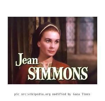 Cropped screenshot of Jean Simmons from the trailer for the film