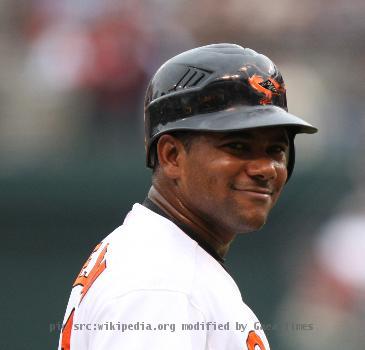 Baltimore Oriole Miguel Tejada smiles at the Yankees fans near third base who were taunting him during the game Sunday July 29, 2007 at Camden Yards in Baltimore. .