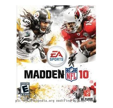 The official cover for the video game Madden NFL 2010