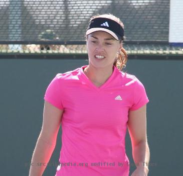 Martina Hingis practicing in Indian Wells, California, USA, on Sunday March 12, 2006, on a side court in 2006 comeback.