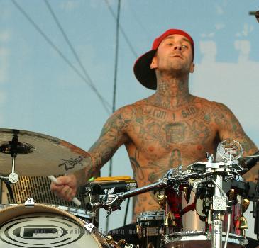 Travis Barker with DJAM at the TMobile Block Party in Columbia, SC on September 19th, 2008, the show before the plane crash.