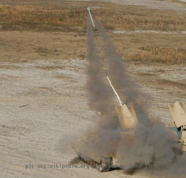 Marines with 2nd Combat Engineer Battalion launch a line charge from an Assault Breacher Vehicle here for the first time in the fleet, Nov. 23. The line charge, a long string of C4 explosives attached to a rocket, is used