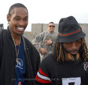 Rappers Ying Yang Twins spoke to the camera sending a brief message to the audience back home saying they support our troops.