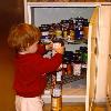 Subject Quinn, an ~18 month old boy with autism, obsessively stacking cans