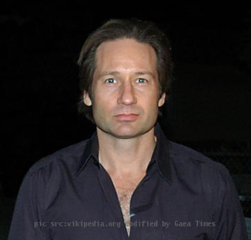 Crooped version of American actor David Duchovny at the Ford and project7ten Sustainable/Green Home opening party. Photo released by the Ford Motor Company.