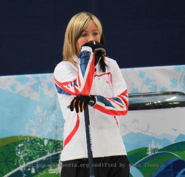 Scottish curler Eve Muirhead (born 1990) at the 2010 Winter Olympics in Vancouver