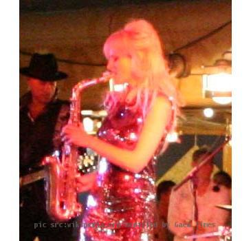 This is a photo that I took of Mindi Abair on January 24, 2008  at a concert.on the Holland America ship Westdam