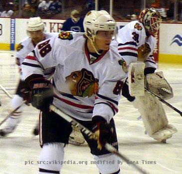 Chicago Blackhawks forward Patrick Kane during a game against the Vancouver Canucks at GM Place on November 22, 2009.