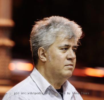 Spanish film director Pedro Almodóvar, walking in Madrid.