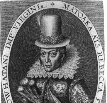 Copper engraving of Pocahontas