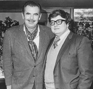 Russ Meyer and Roger Ebert in 1970, donated by Roger Ebert.