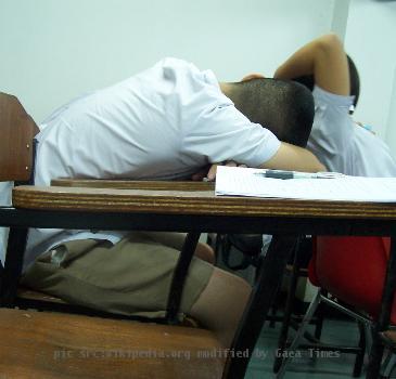 Sleeping when studying - Nakhon Sawan, Thailand