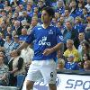 Mikel Arteta shortly after taking a throw in in Everton