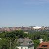 photo of the Carrier Dome taken from the Woodland Reservoir, taken by me on June 4, 2004