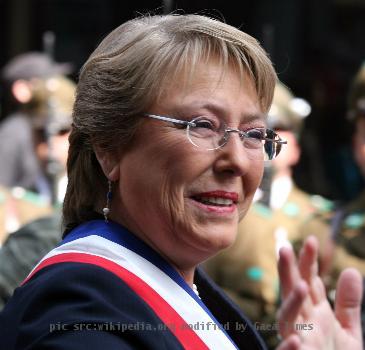 The President of Chile, Verónica Michelle Bachelet Jeria. September 18th, 2009 Chile