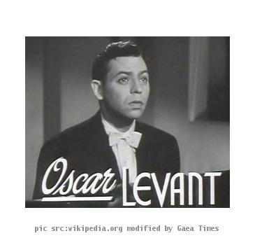 Cropped screenshot of Oscar Levant from the trailer for the film