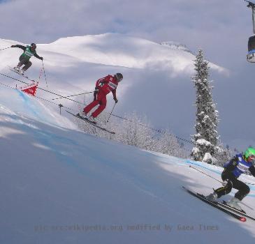 Ski Cross World Cup at Les Contamines-Montjoie