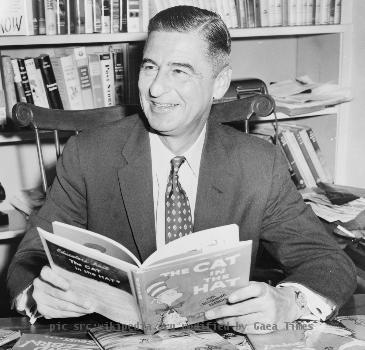 Ted Geisel (Dr. Seuss) half-length portrait, seated at