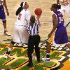 Opening tipoff of the national semifinals between the University of Tennessee vs. Louisiana State University of the 2008 NCAA Women