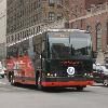 BoltBus #0800 in New York City on the West Side of Manhattan.