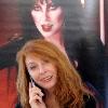 American actress and horror movie hostess Cassandra Peterson, better known as Elvira, Mistress of the Dark.